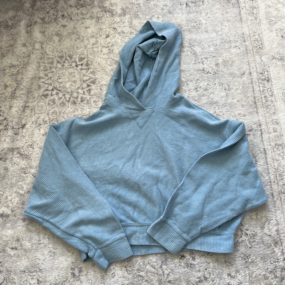 Baby Blue Ribbed VS PINK Cropped Hoodie!